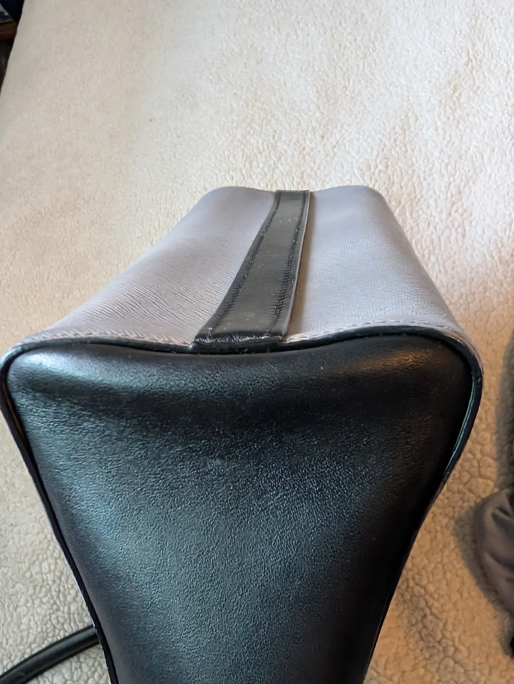 Prada Saffiano Leather Grey/Black Top Handle Tote Rehab Project Bag As Is! - Picture 4 of 16